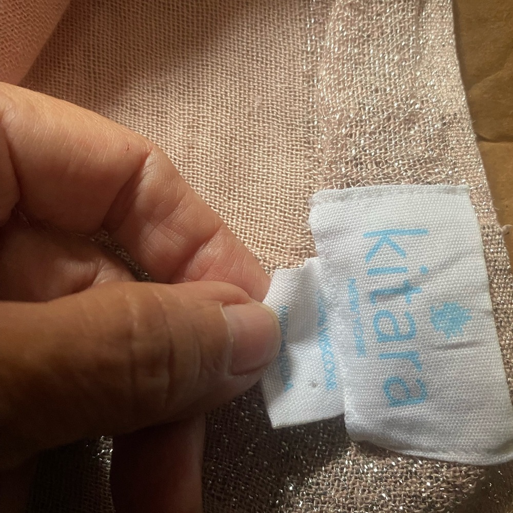 Kitara New York, Wrap, scarf, long, pink/silver